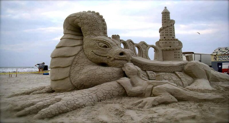 Sand Sculpture of Dragon