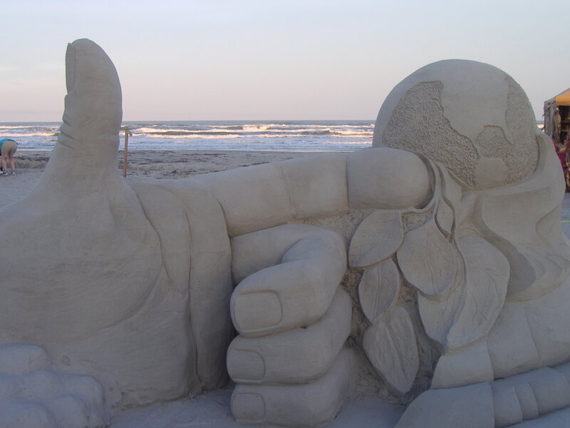 Sand Sculpture of Hand