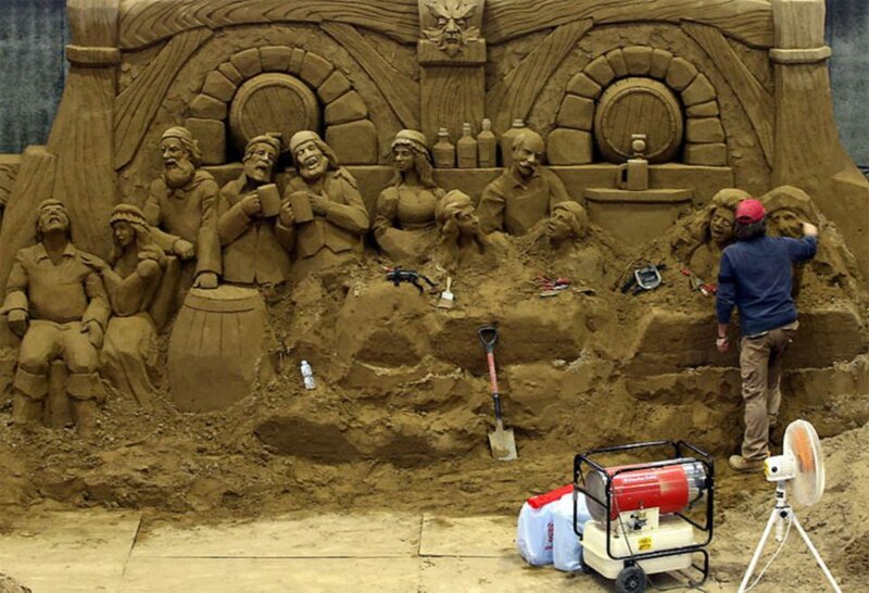 Sand Sculpture of People