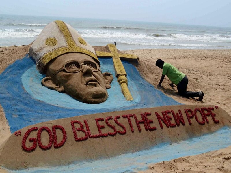 Sand Sculpture of Pope