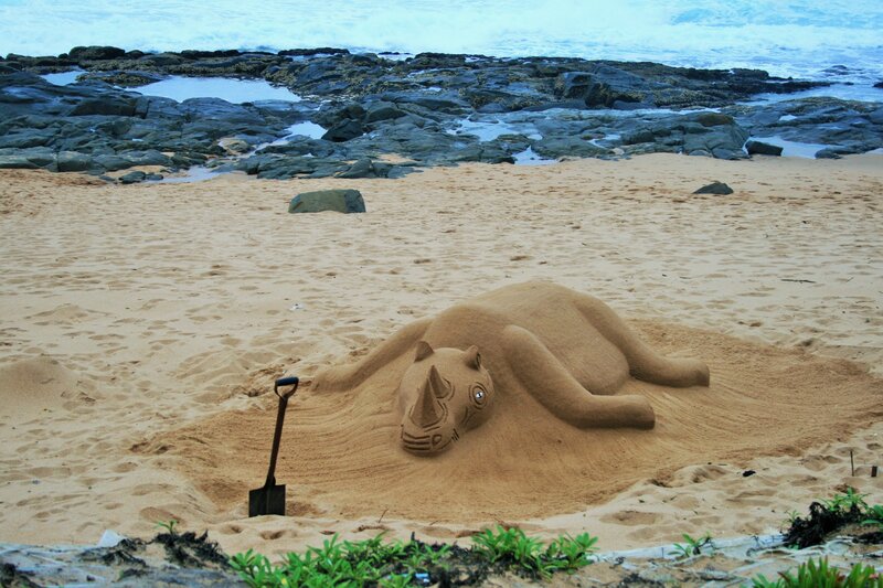 Sand Sculpture of Rhino
