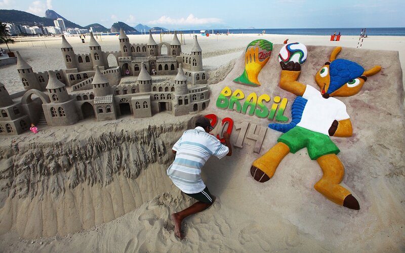 Sand Sculpture on Beach — Beige
