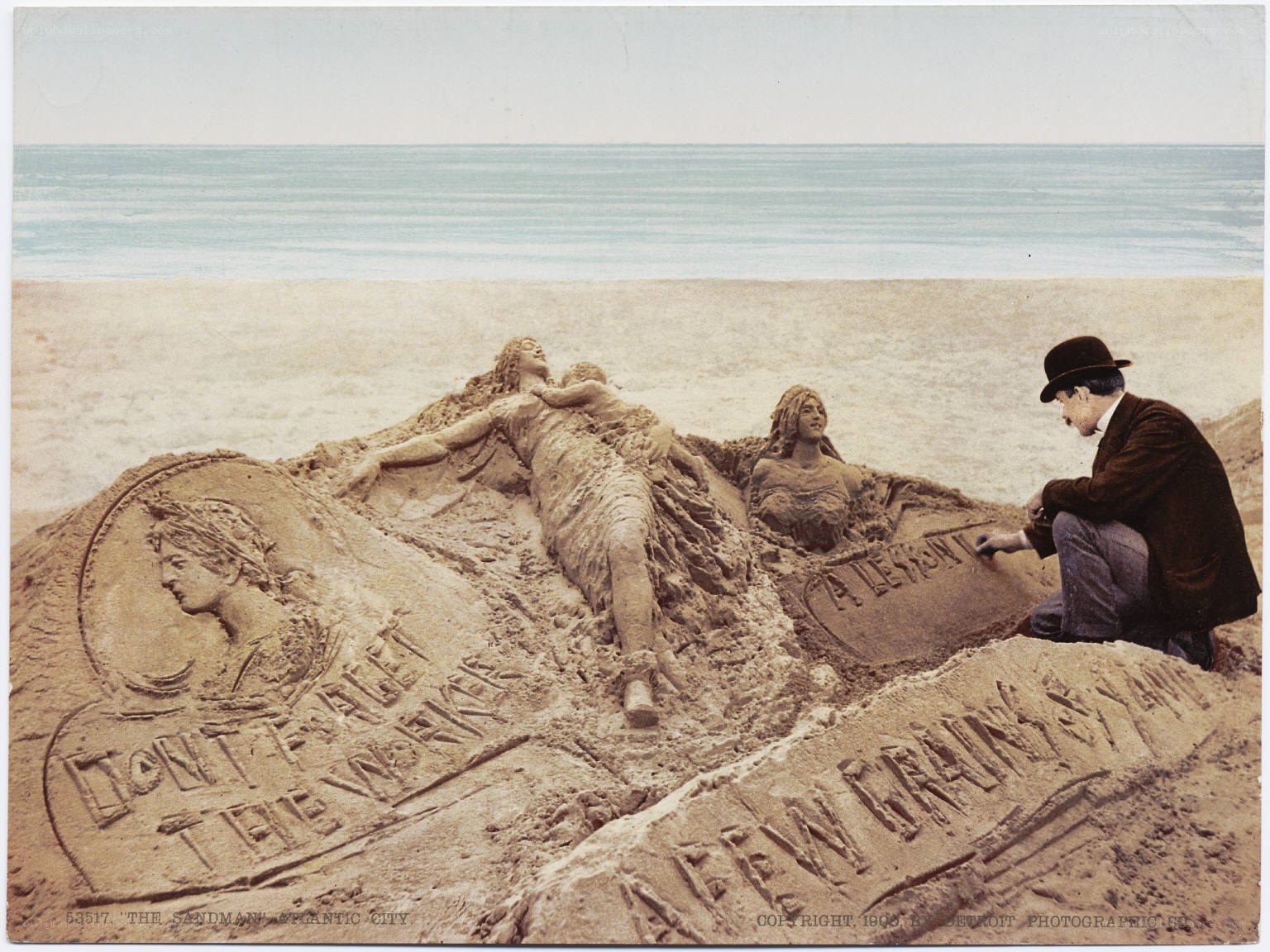 Sand sculpture on beach