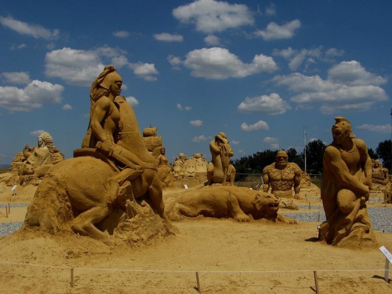 Sand Sculptures on Beach