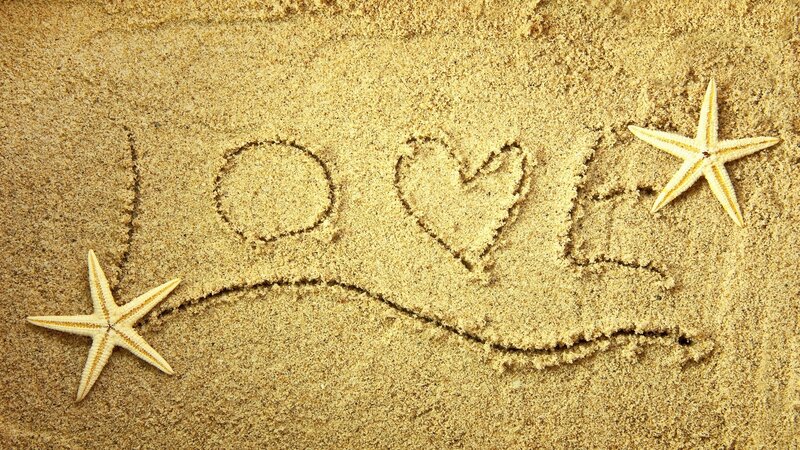 Sand with Word Love