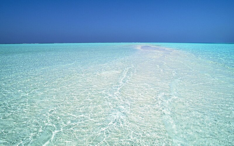 Sandbar in Clear Water