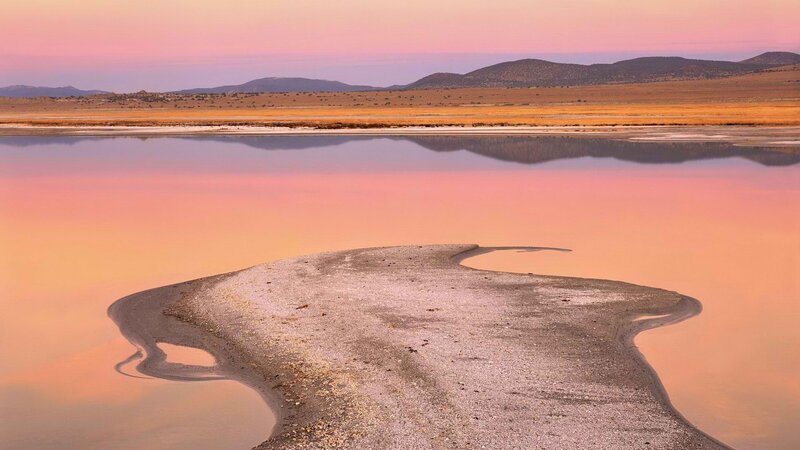 Sandbar in Pink Lake