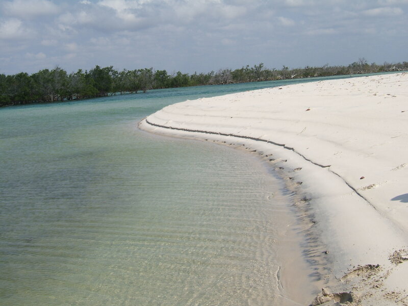 Sandbar in Turquoise Water — White