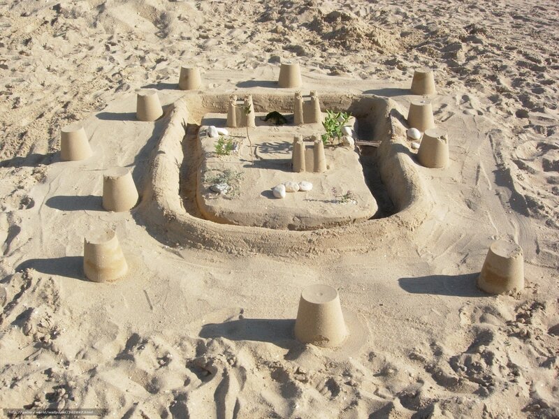 sandcastle fortress on beach