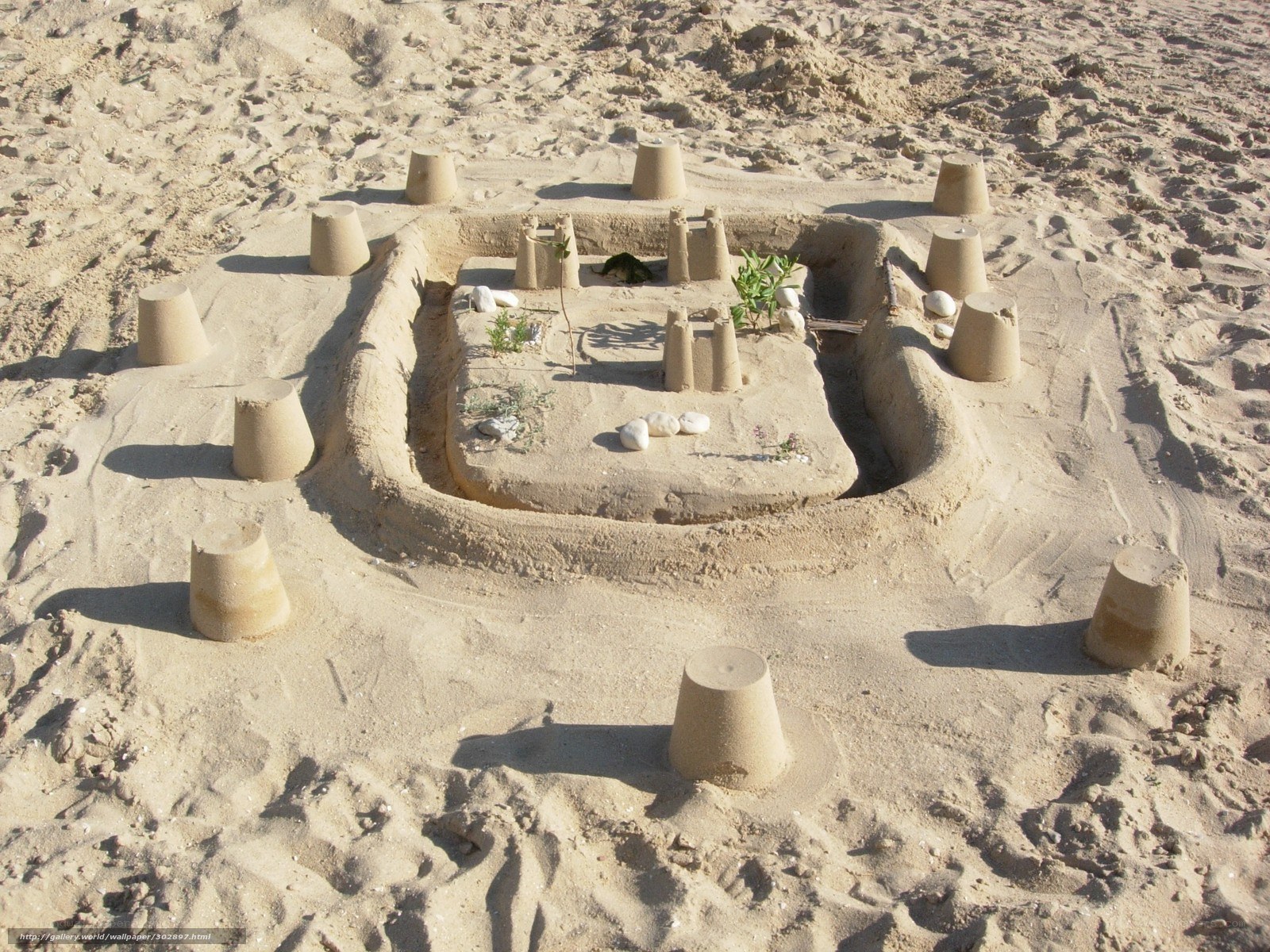 sandcastle fortress on beach