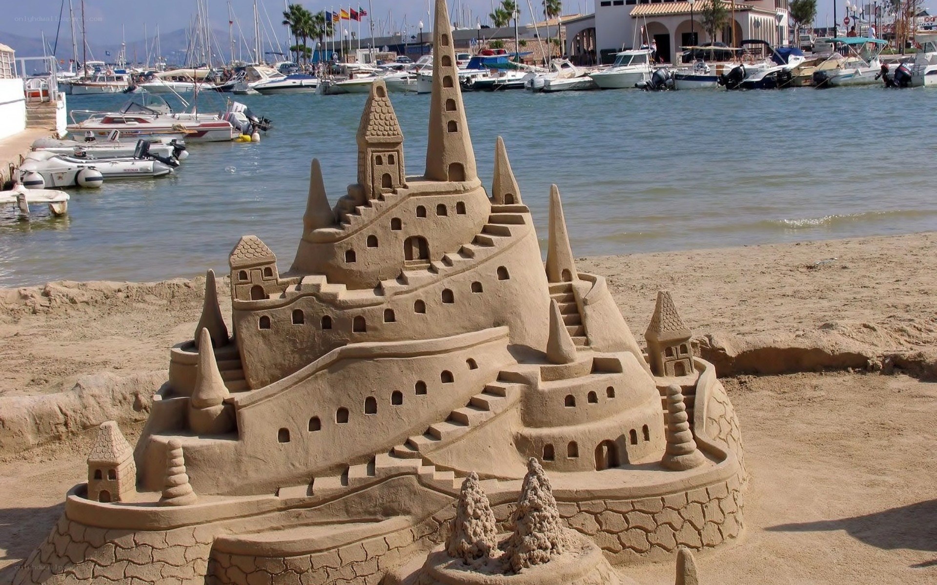 Sandcastle in marina