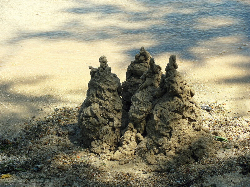 Sandcastle on Beach — Brown, Calm