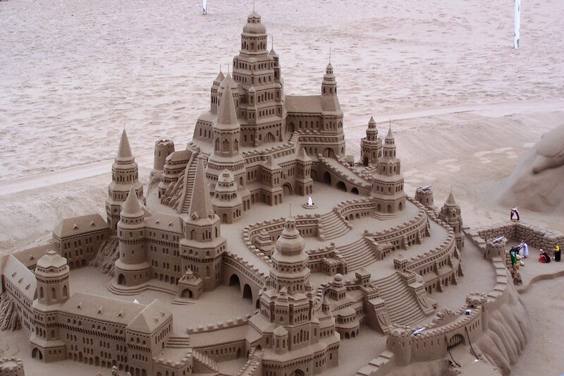 Sandcastle on Beach — Brown