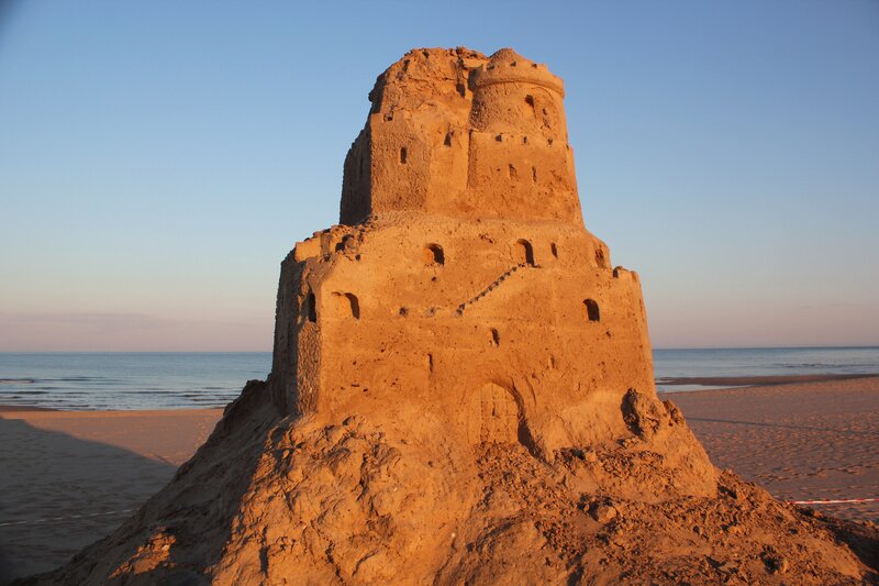 Sandcastle on Beach — Orange, Serene