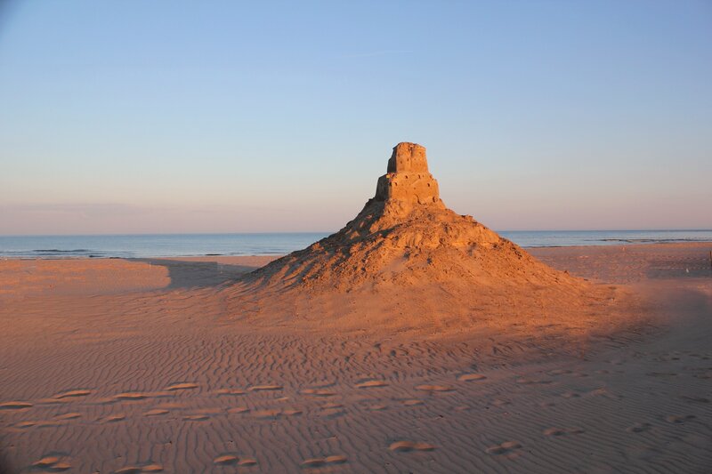 Sandcastle on Beach — Orange
