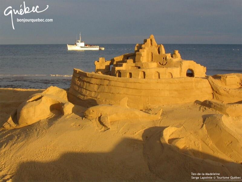 Sandcastle on Beach — Yellow