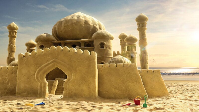 sandcastle palace on beach