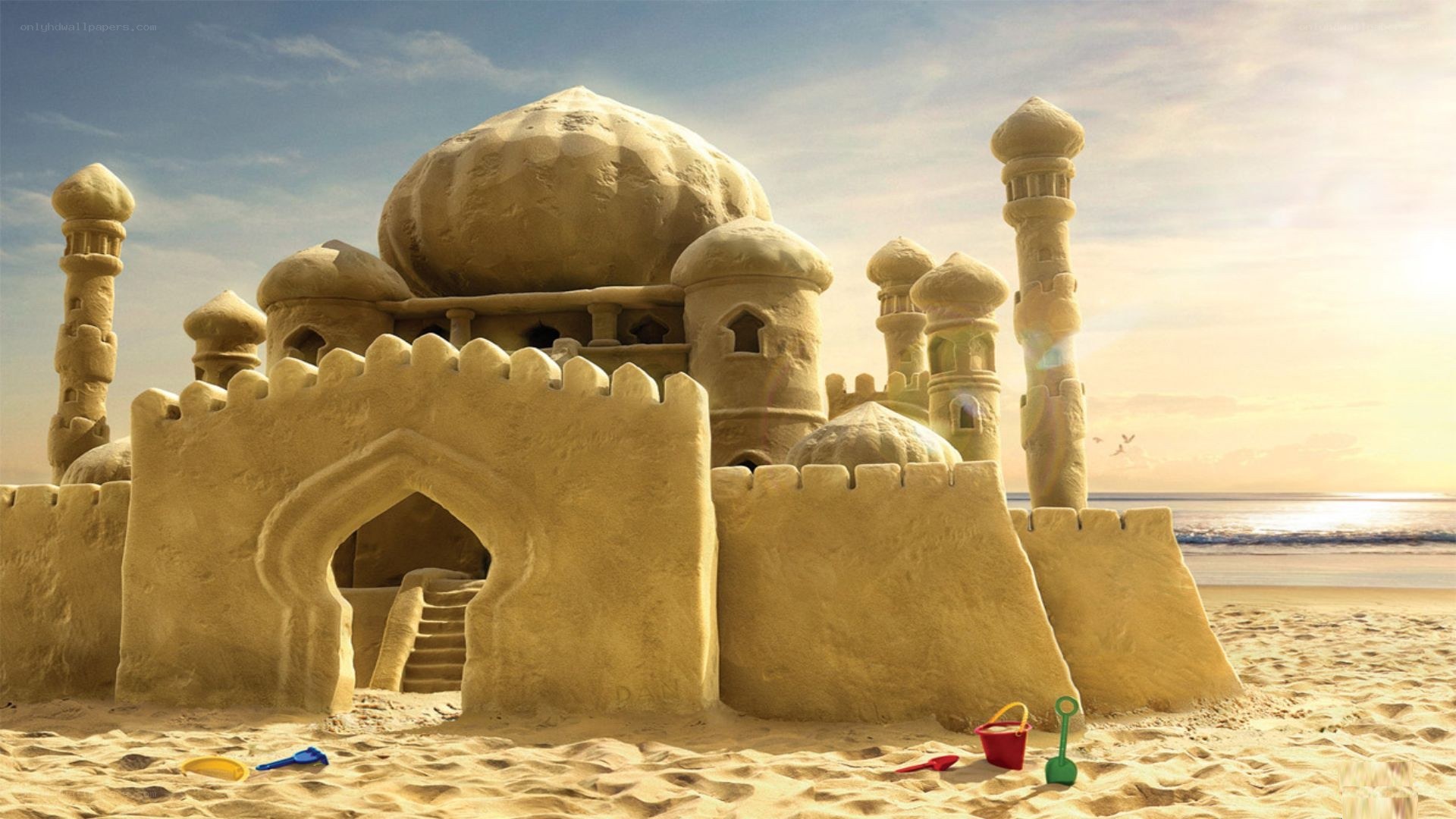 sandcastle palace on beach