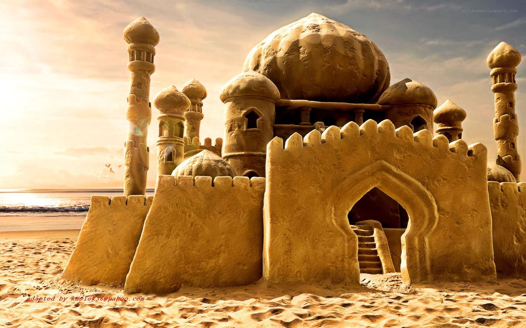 sandcastle palace on beach