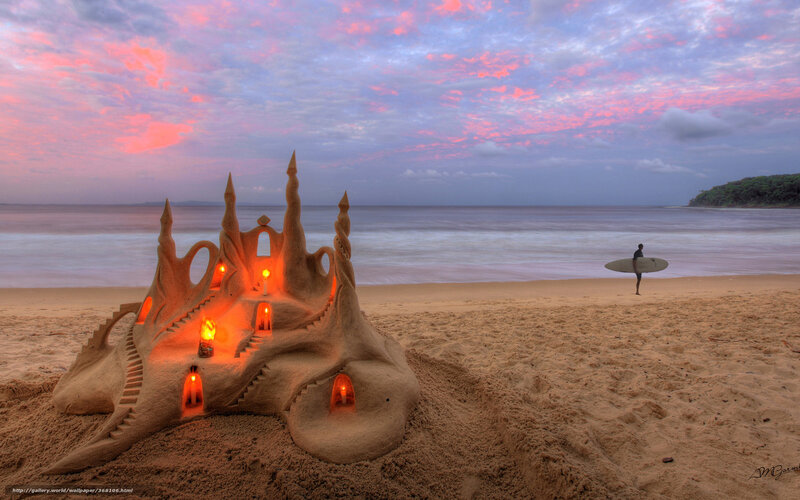 Sandcastle with Candles