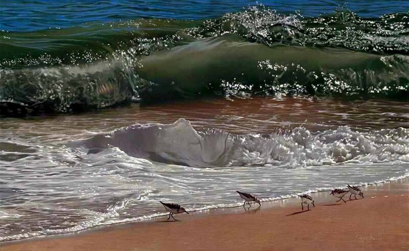 Sandpipers on Beach