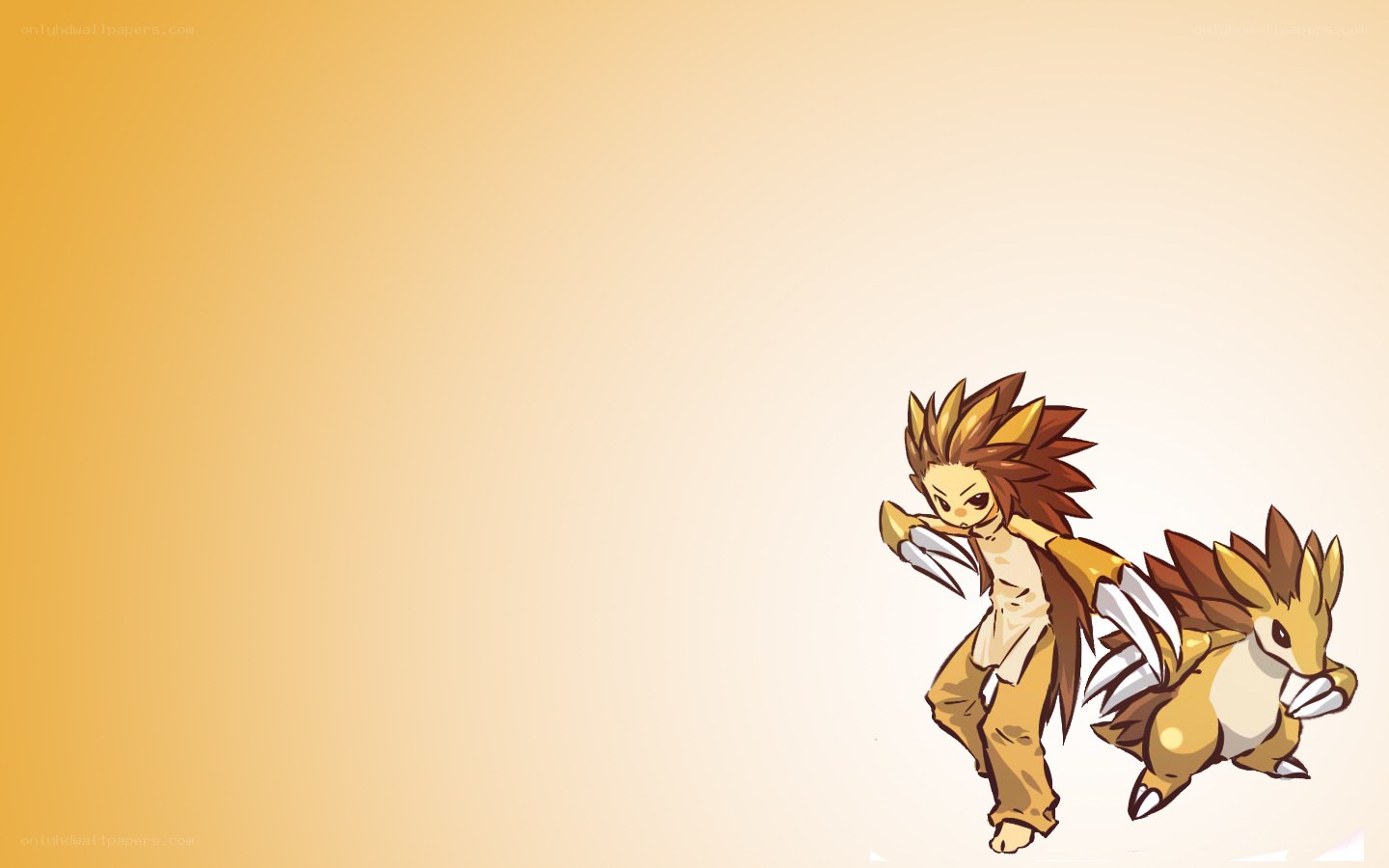Sandslash and trainer running