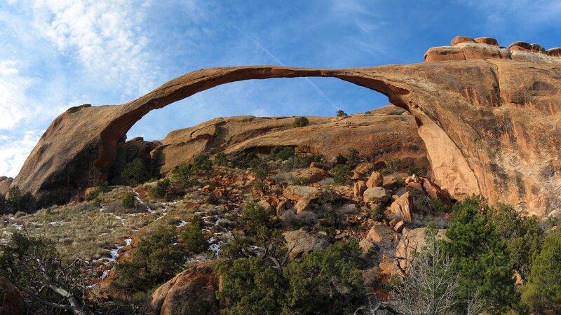 Sandstone Arch Formation — Blue, Serene, Winter