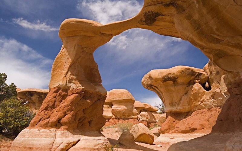 Sandstone Arch Formation — Orange, Dramatic, Afternoon