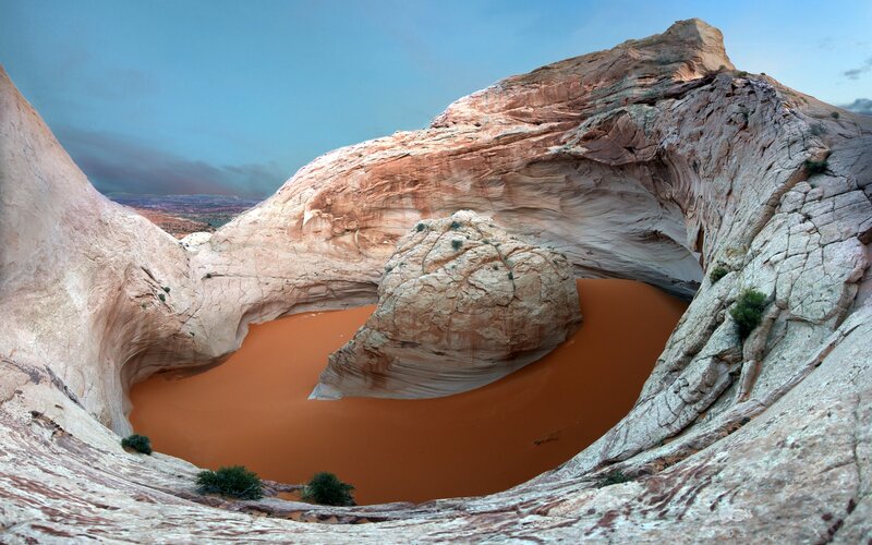 Sandstone Arch Formation — Orange, Dramatic