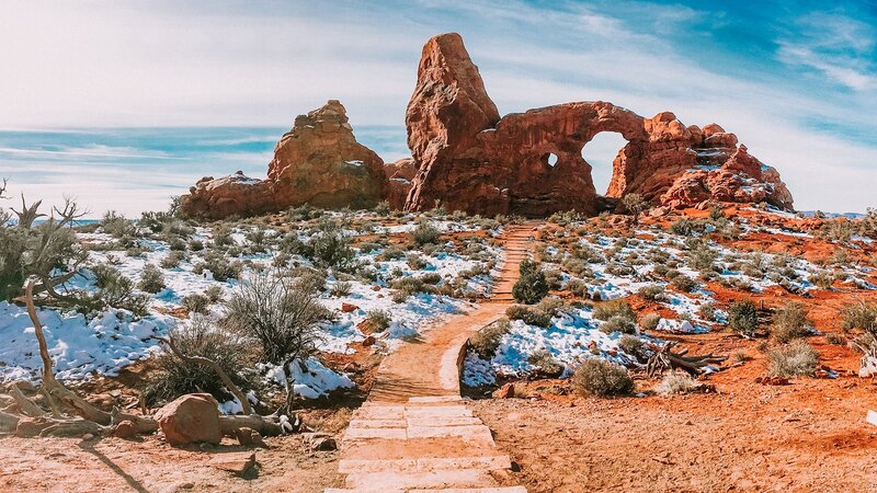 Sandstone Arch Formation — Red