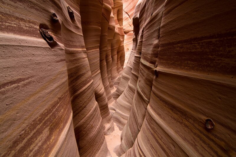 Sandstone Canyon Walls — Brown, Dramatic, Photograph, Rock Formations, Strata