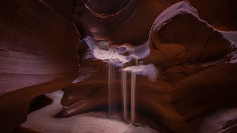 Sandstone Canyon Walls — Brown, Serene, Photograph