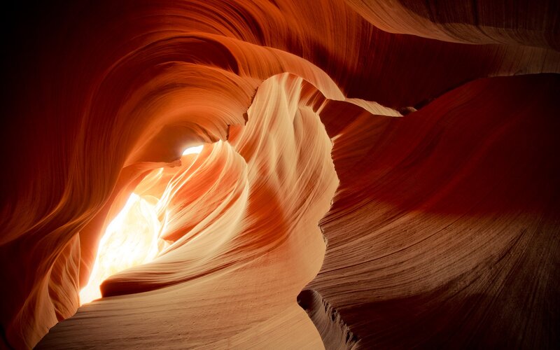Sandstone Canyon Walls — Orange, Dramatic, Photograph, Light