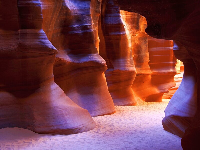 Sandstone Canyon Walls — Orange, Dramatic, Photograph, Sand