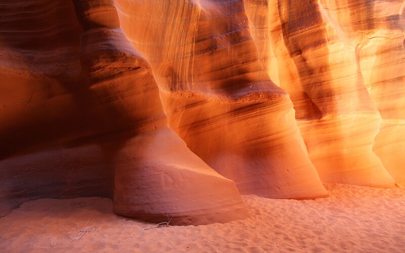 Sandstone Canyon Walls — Orange, Dramatic, Sunset