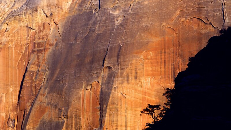 Sandstone Cliff Face — Orange