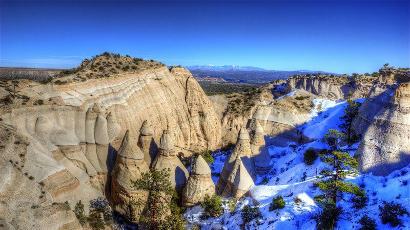 Sandstone Hoodoos in Snow — Blue