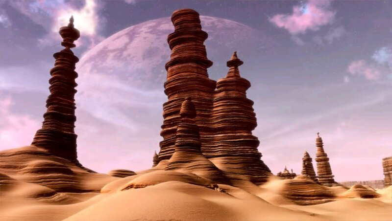 Sandstone Pillars in Desert