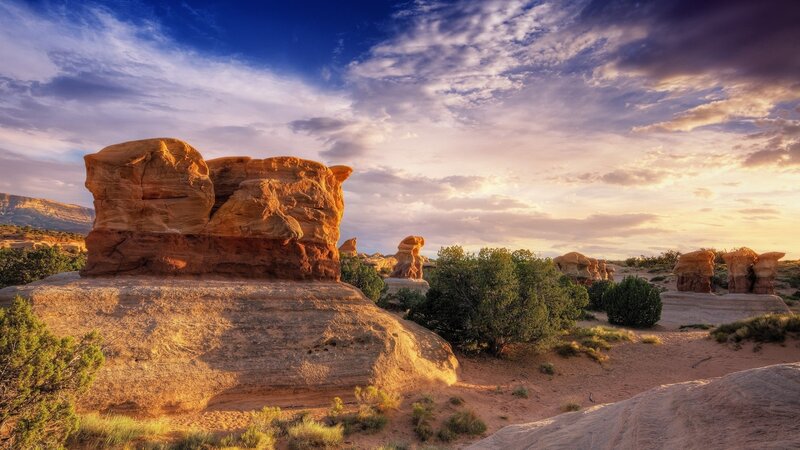 Sandstone Rock Formations — Blue, Dramatic