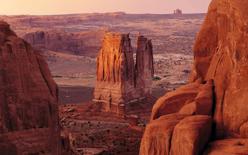 Sandstone Rock Formations — Red, Dramatic, Sunset