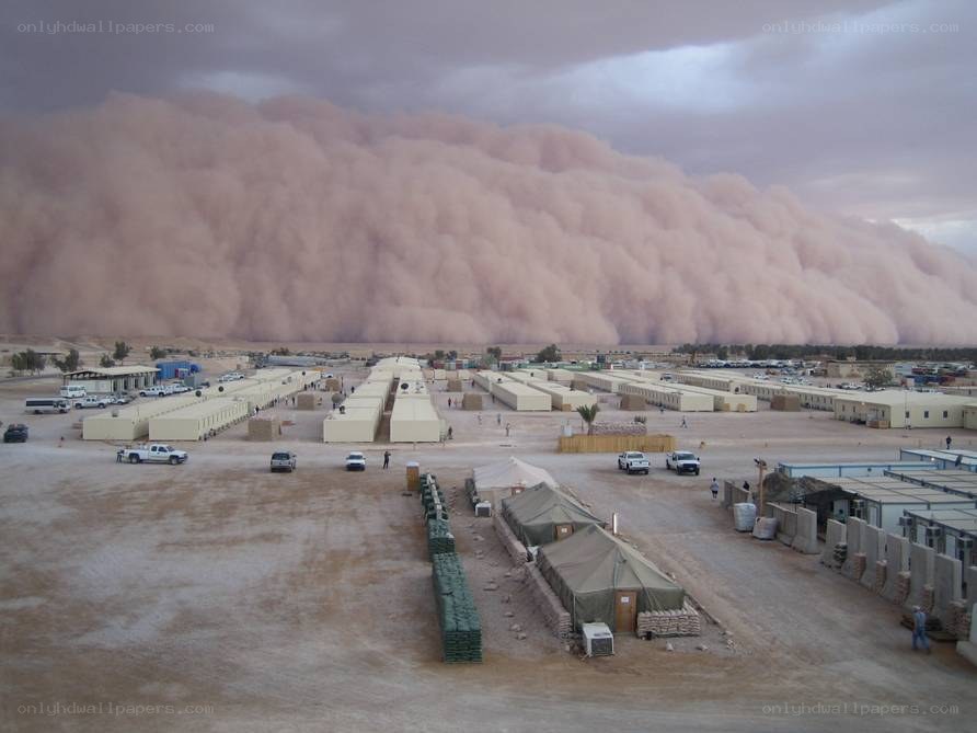 Sandstorm Approaches Military Base