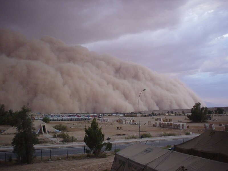 Sandstorm approaching settlement