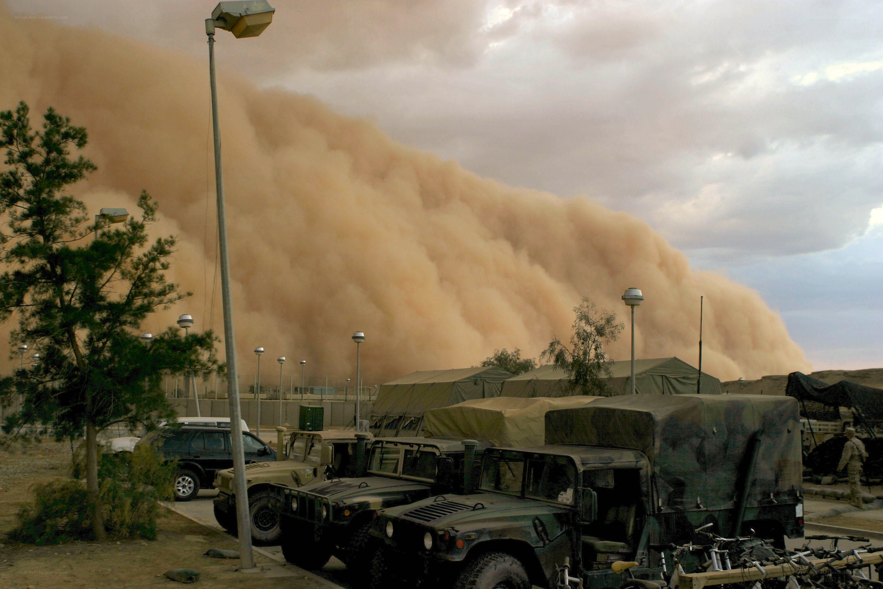 Sandstorm at military base