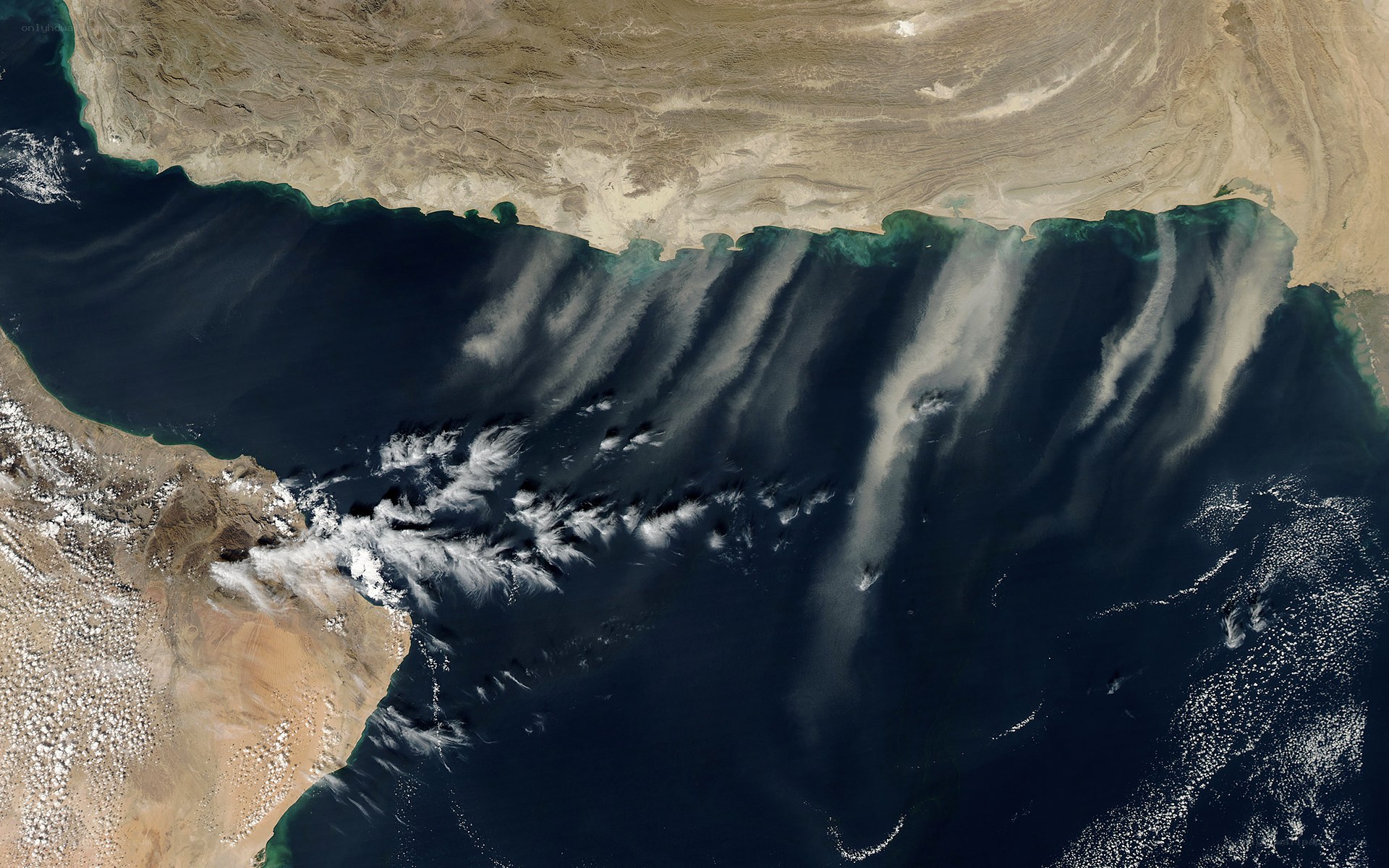 Sandstorm over Arabian Sea