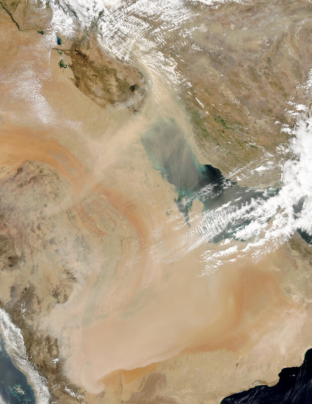 Sandstorm over Middle East