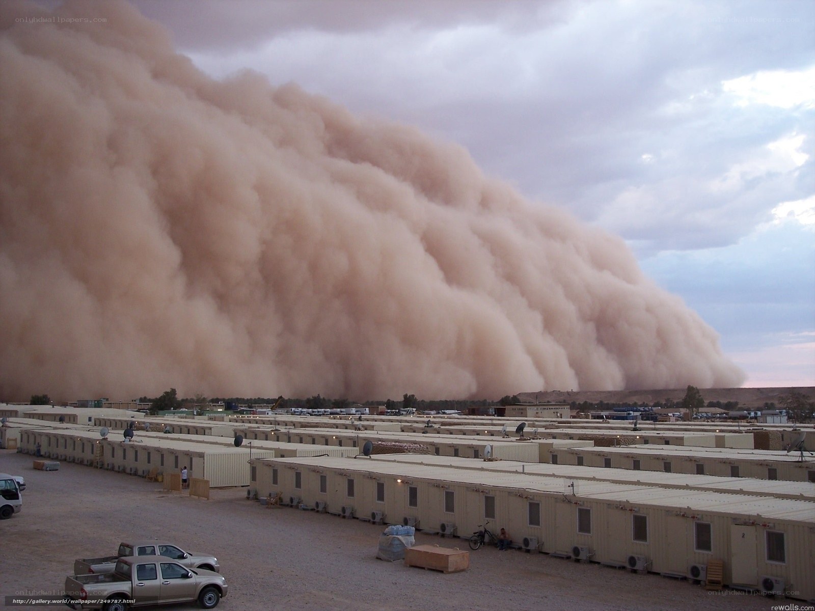 Sandstorm over military base
