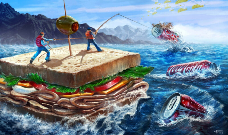 sandwich boat fishing scene