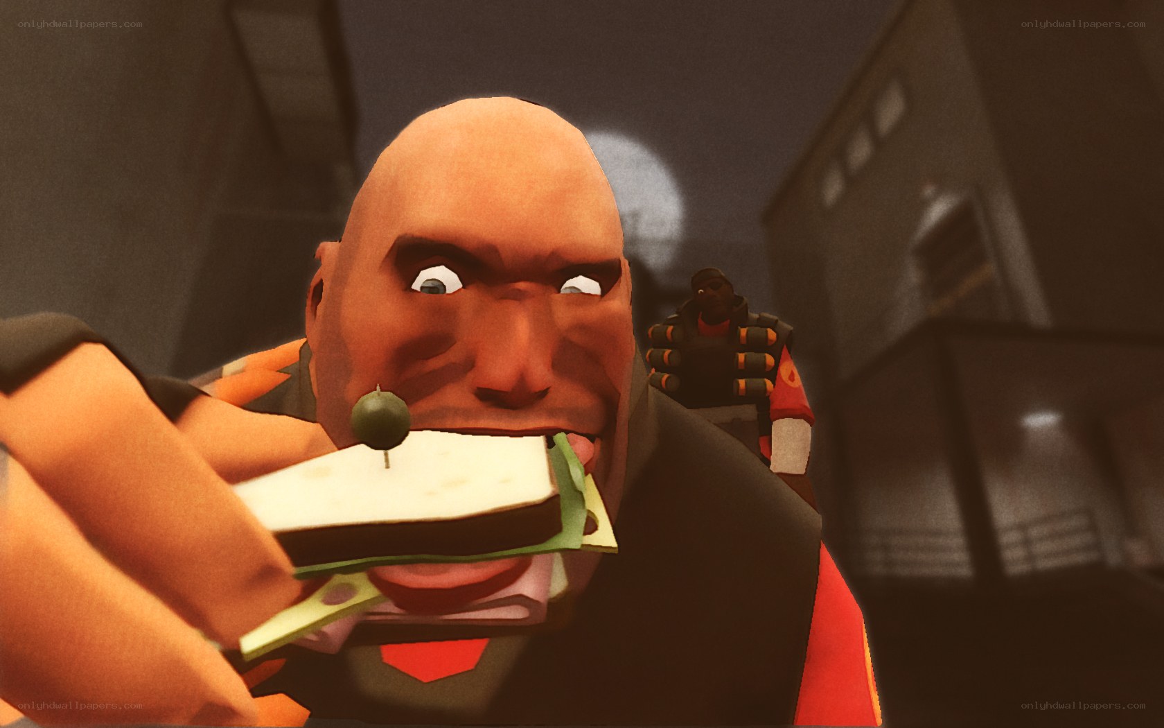 Sandwich-eating character in game