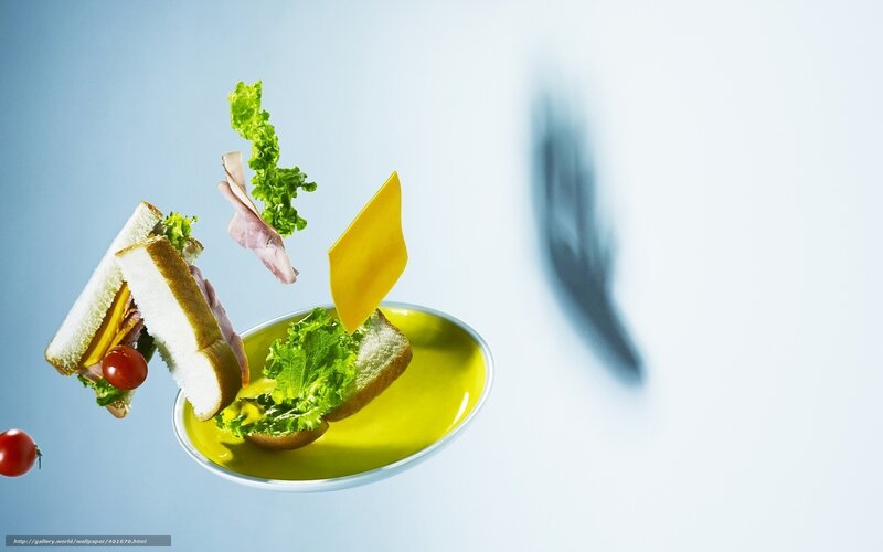 Sandwich Ingredients Floating