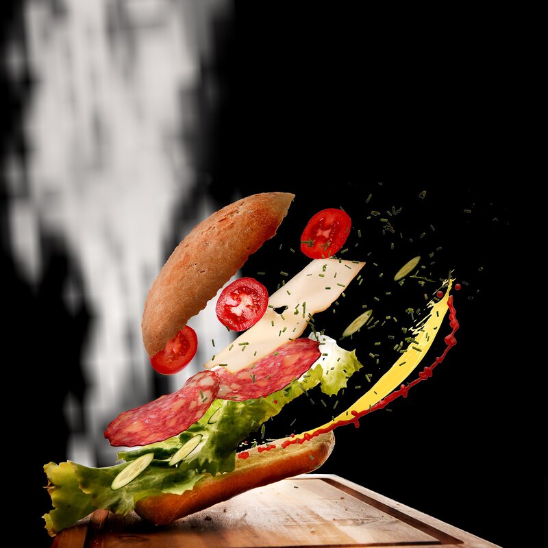 Sandwich Ingredients in Motion